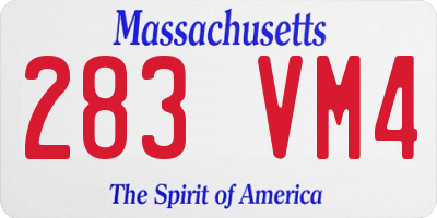 MA license plate 283VM4