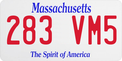MA license plate 283VM5