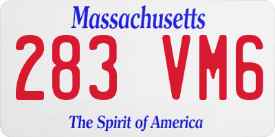 MA license plate 283VM6