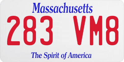 MA license plate 283VM8