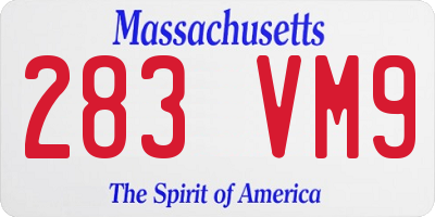 MA license plate 283VM9
