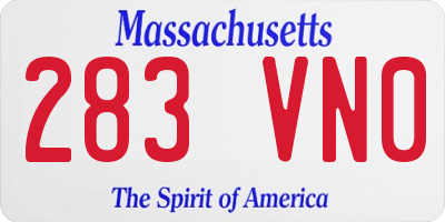 MA license plate 283VN0