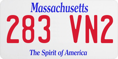 MA license plate 283VN2