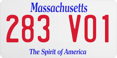 MA license plate 283VO1