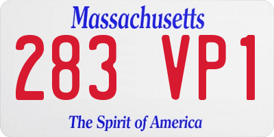 MA license plate 283VP1
