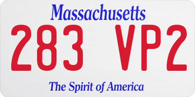 MA license plate 283VP2