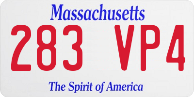 MA license plate 283VP4