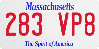 MA license plate 283VP8
