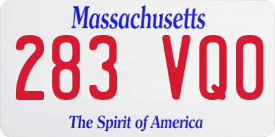MA license plate 283VQ0