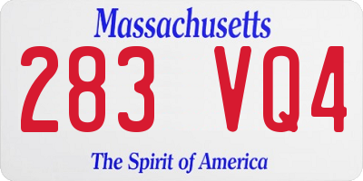 MA license plate 283VQ4