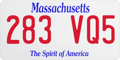 MA license plate 283VQ5