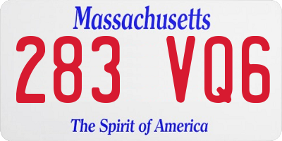 MA license plate 283VQ6