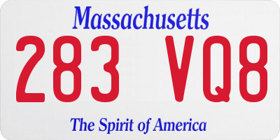 MA license plate 283VQ8
