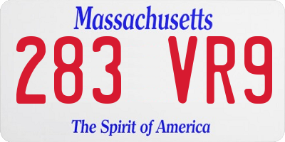 MA license plate 283VR9