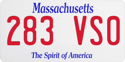 MA license plate 283VS0