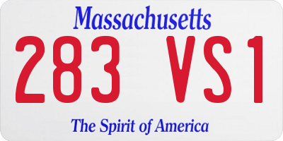 MA license plate 283VS1