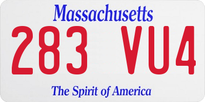 MA license plate 283VU4