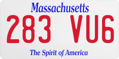 MA license plate 283VU6