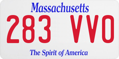 MA license plate 283VV0