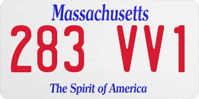 MA license plate 283VV1
