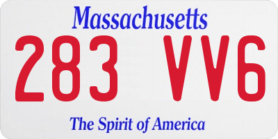 MA license plate 283VV6
