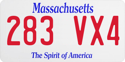 MA license plate 283VX4