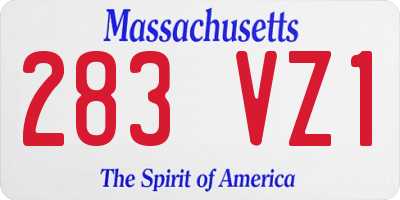 MA license plate 283VZ1