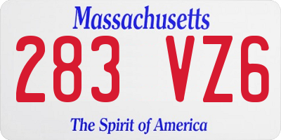 MA license plate 283VZ6