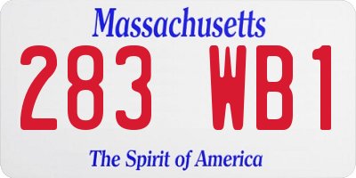MA license plate 283WB1