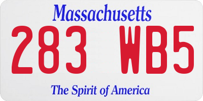 MA license plate 283WB5