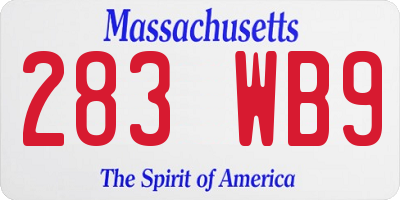MA license plate 283WB9