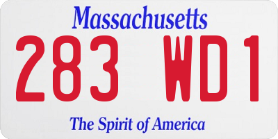 MA license plate 283WD1