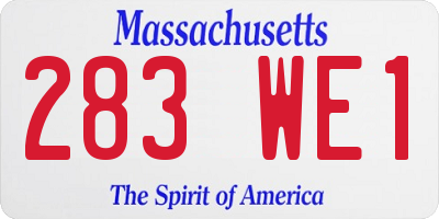 MA license plate 283WE1