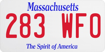 MA license plate 283WF0
