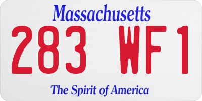 MA license plate 283WF1