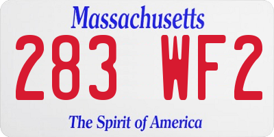 MA license plate 283WF2