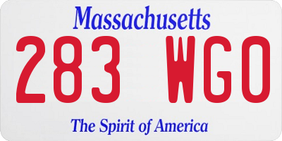 MA license plate 283WG0