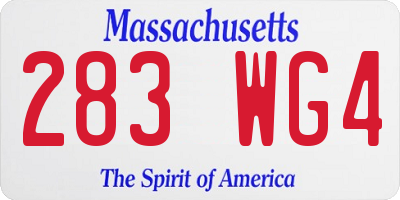 MA license plate 283WG4