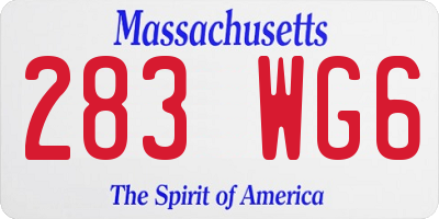 MA license plate 283WG6