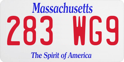 MA license plate 283WG9