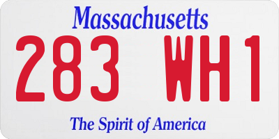 MA license plate 283WH1