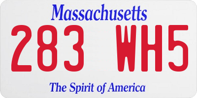 MA license plate 283WH5