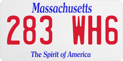 MA license plate 283WH6