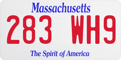 MA license plate 283WH9