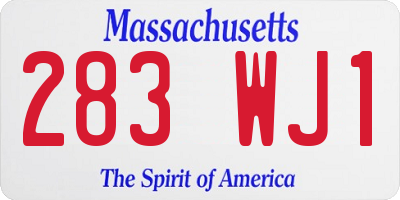 MA license plate 283WJ1