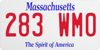 MA license plate 283WM0