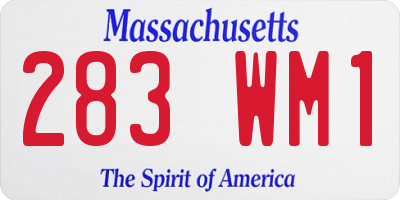 MA license plate 283WM1