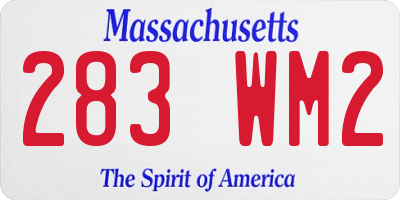 MA license plate 283WM2
