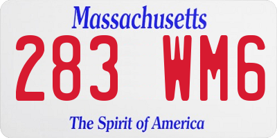MA license plate 283WM6