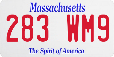 MA license plate 283WM9